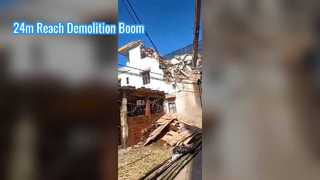 SK350 हॉट सेल के लिए एक्सकेवेटर डिमोलिशन बूम हाई रीच आर्म और बूम 23-24 मीटर लंबा अटैचमेंट