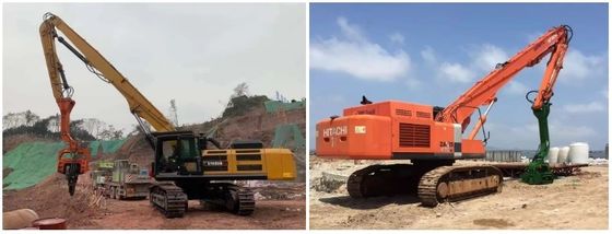 कस्टम हाइड्रोलिक खुदाई ढेर ड्राइविंग हाथ, लंबी पहुंच फाउंडेशन ड्रिलिंग बूम