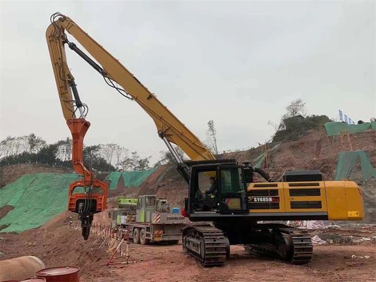 हेवी-ड्यूटी 13.5-18m Excavator Piling Arm Boom for 30-50 Ton Excavator Sheet Pile Driving Attachment Q355B Q690D Customized
