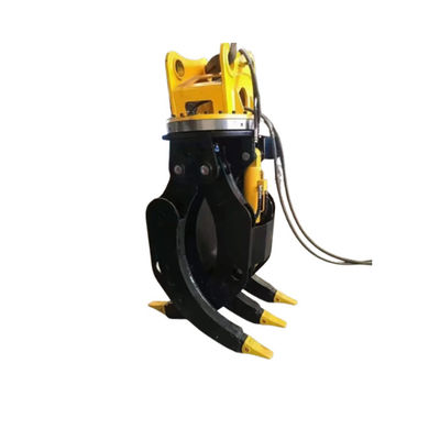 कम रखरखाव और हैंडलिंग के लिए 360 डिग्री रोटेशन एंगल हाइड्रोलिक ग्रैपल नारंगी