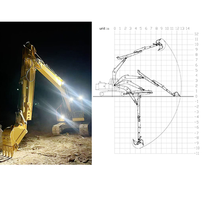 खुदाई मशीन के लिए खुदाई मशीन का टेलीस्कोपिक आर्म Hitachi Komatsu Sany लंबी पहुंच के लिए