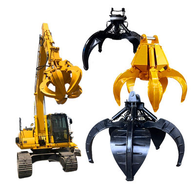 Excavator Grab 5/4 Claws Bucket Orange Peel Grapple Scrap Metal for for Excavator10ton to 12ton Machinery Attachments