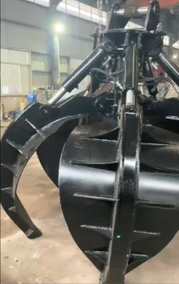 खुदाई करनेवाला पकड़े 5/4 पंजे बाल्टी ऑरेंज छील पकड़नेवाला स्क्रैप धातु के लिए खुदाई करनेवाला10 टन से 12 टन मशीनरी संलग्नक