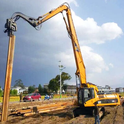 हेवी-ड्यूटी 13.5-18m Excavator Piling Arm Boom for 30-50 Ton Excavator Sheet Pile Driving Attachment Q355B Q690D Customized